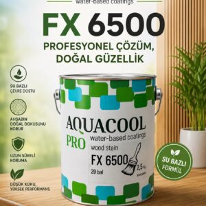 Aquacool FX 6500 Renkli Ahşap Koruyucu 2,5 kg – Su Bazlı, Renk + Vernik Bir Arada | İç ve Dış Mekan